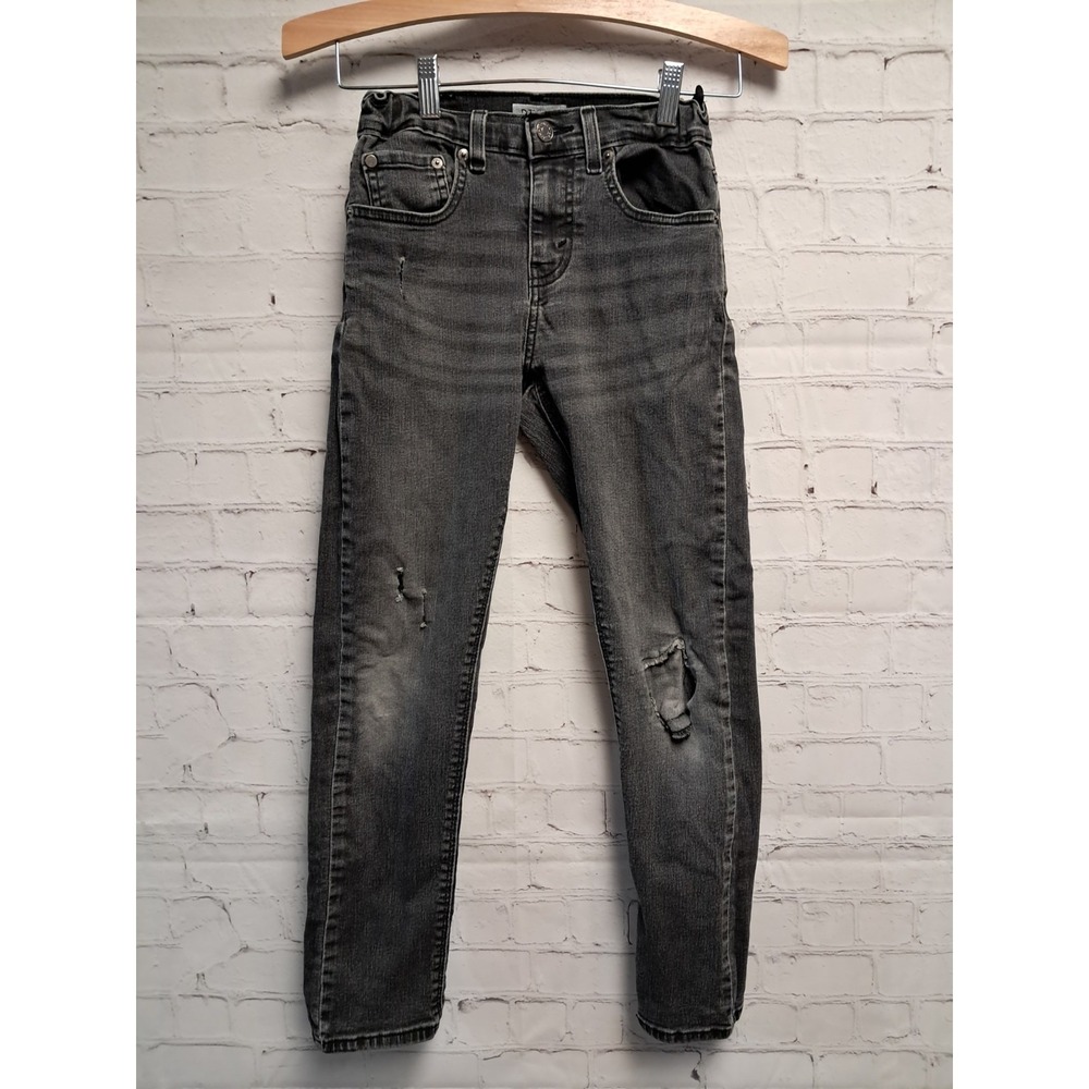 Boys Denizen Distressed Black Wash Jeans By Levis- Size 12 Regular